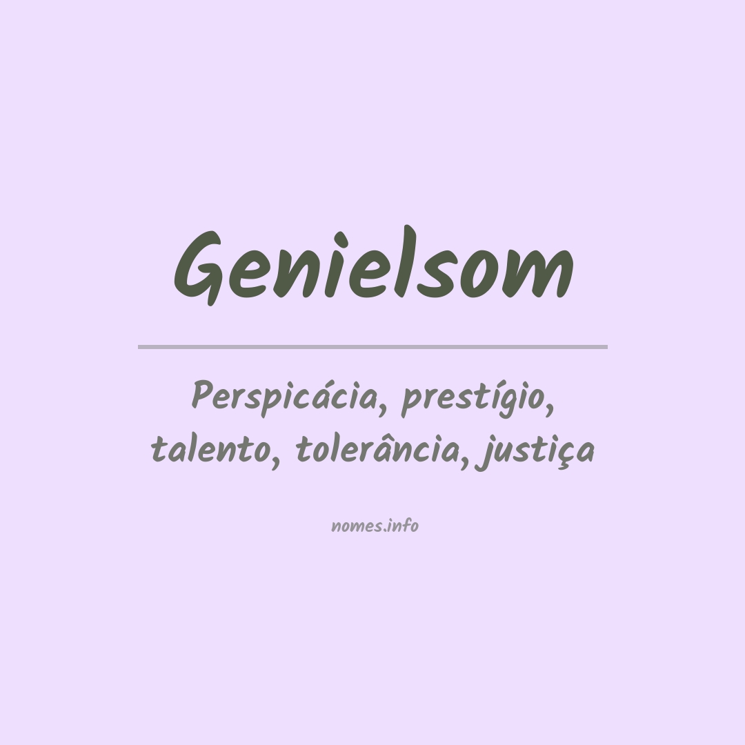 Significado do nome Genielsom
