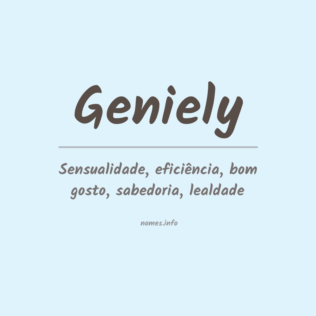 Significado do nome Geniely