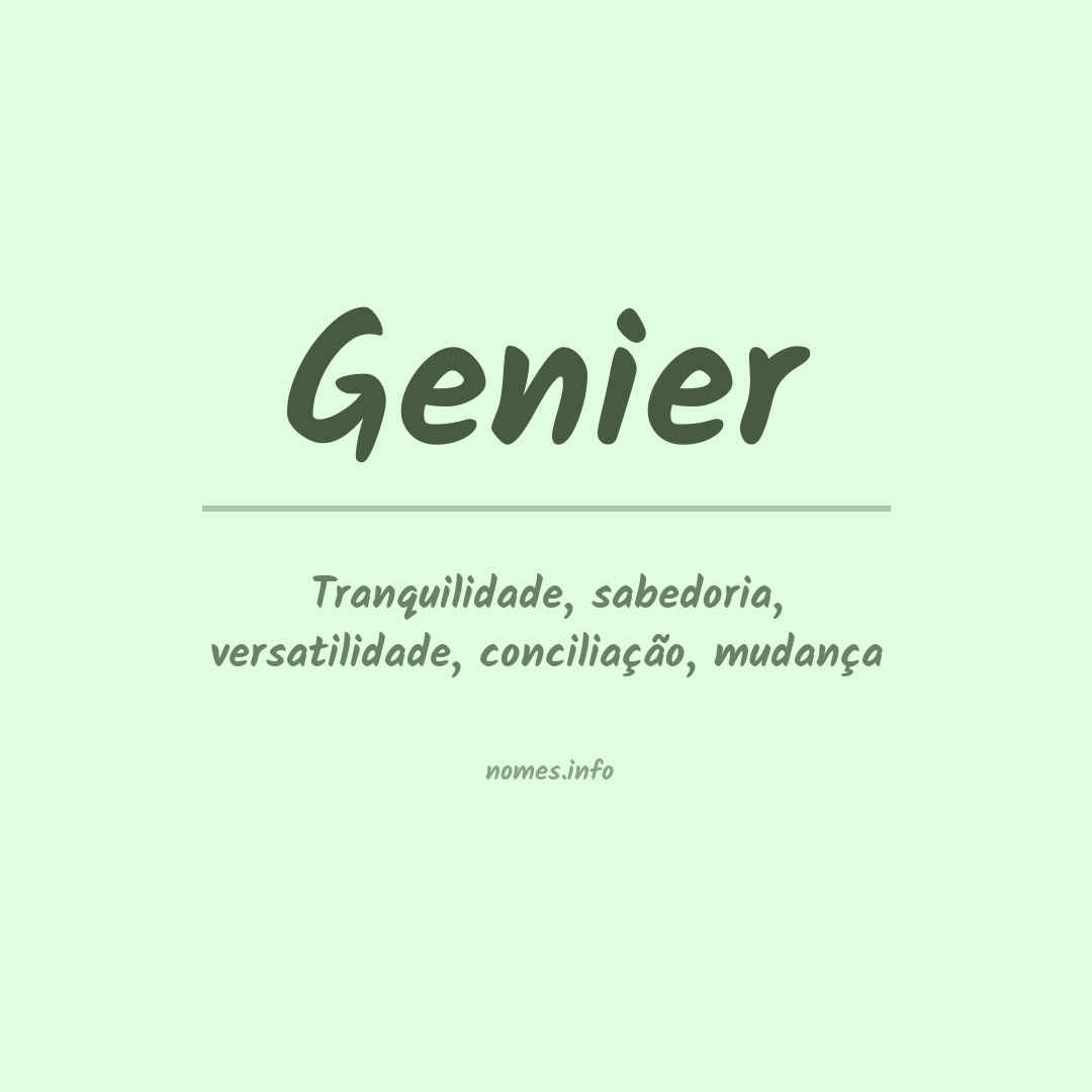 Significado do nome Genier