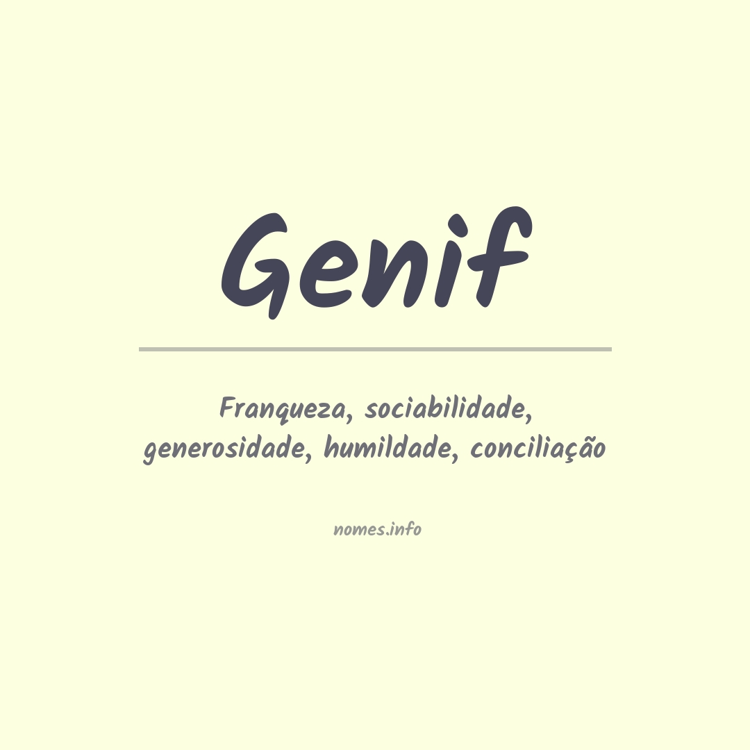 Significado do nome Genif
