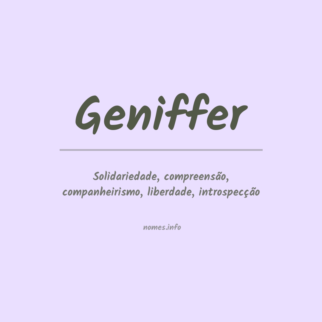 Significado do nome Geniffer