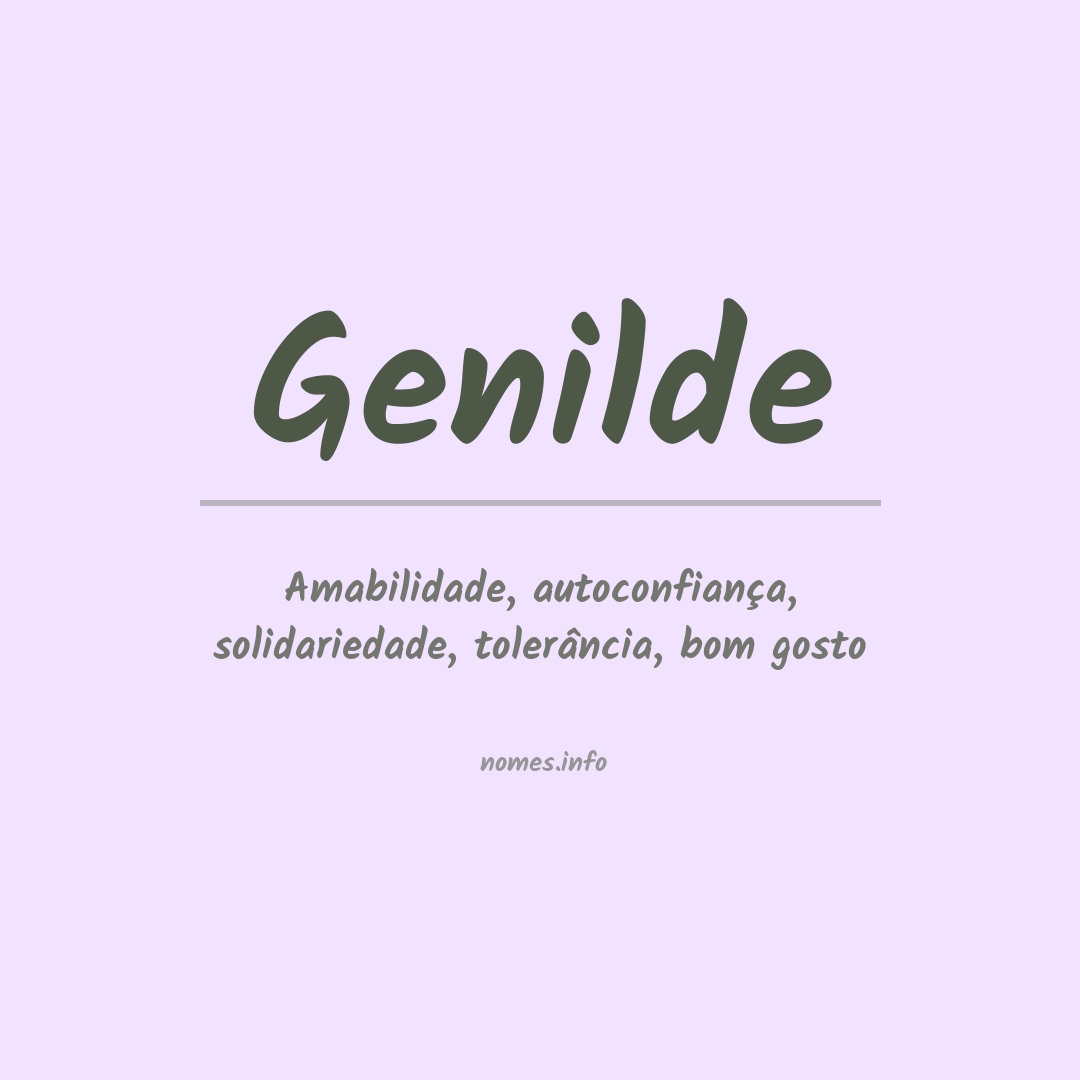 Significado do nome Genilde