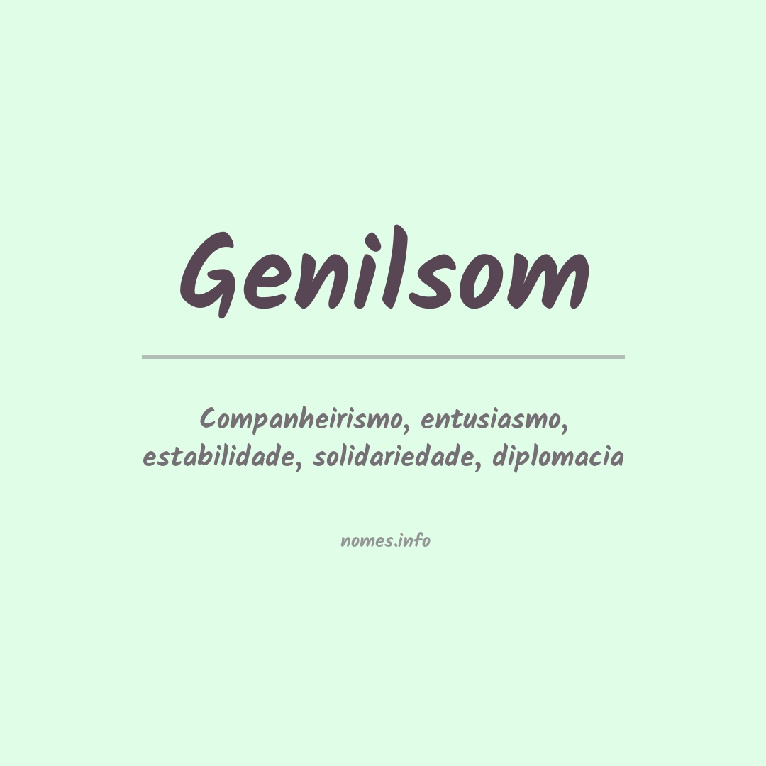 Significado do nome Genilsom