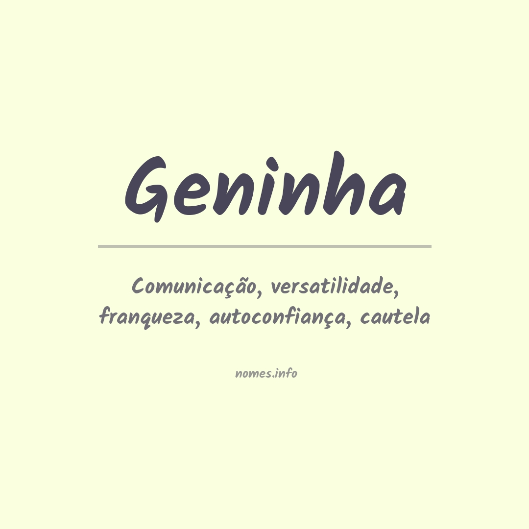 Significado do nome Geninha