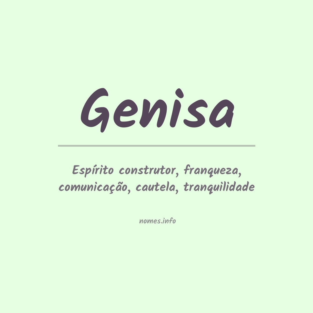 Significado do nome Genisa