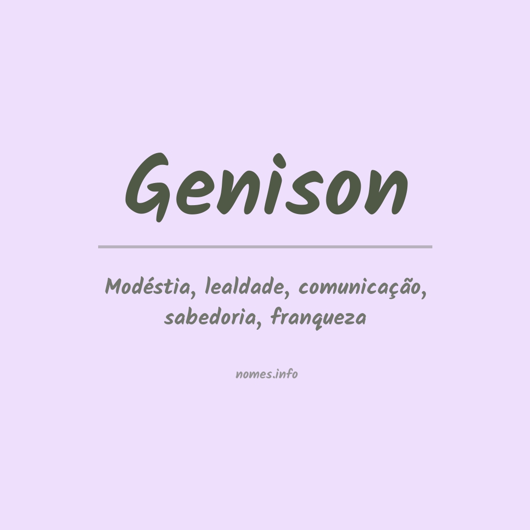 Significado do nome Genison