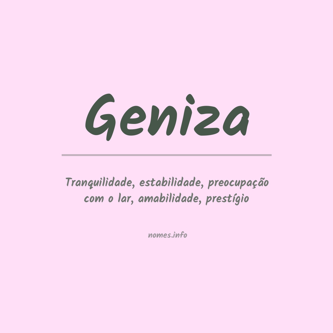 Significado do nome Geniza