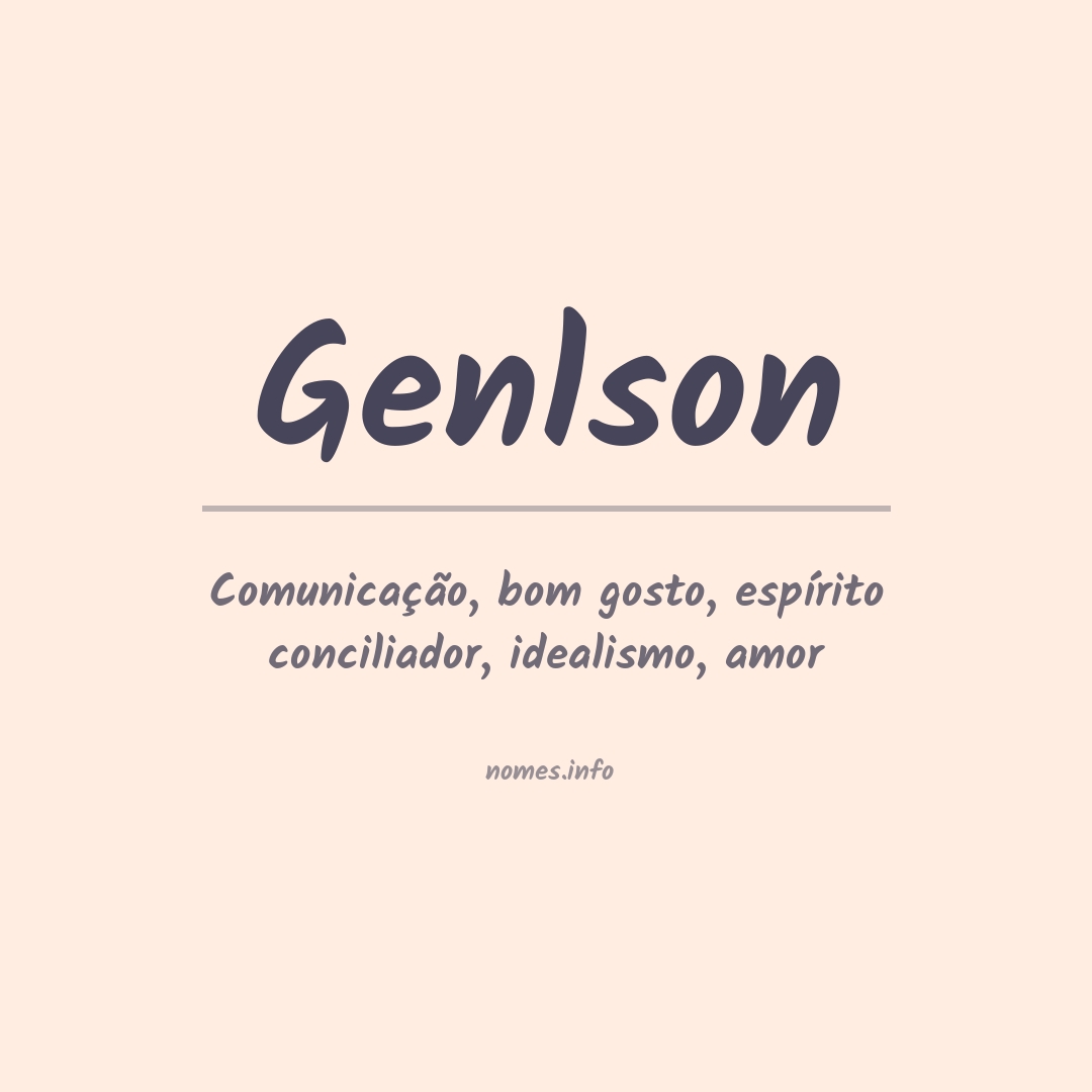 Significado do nome Genlson