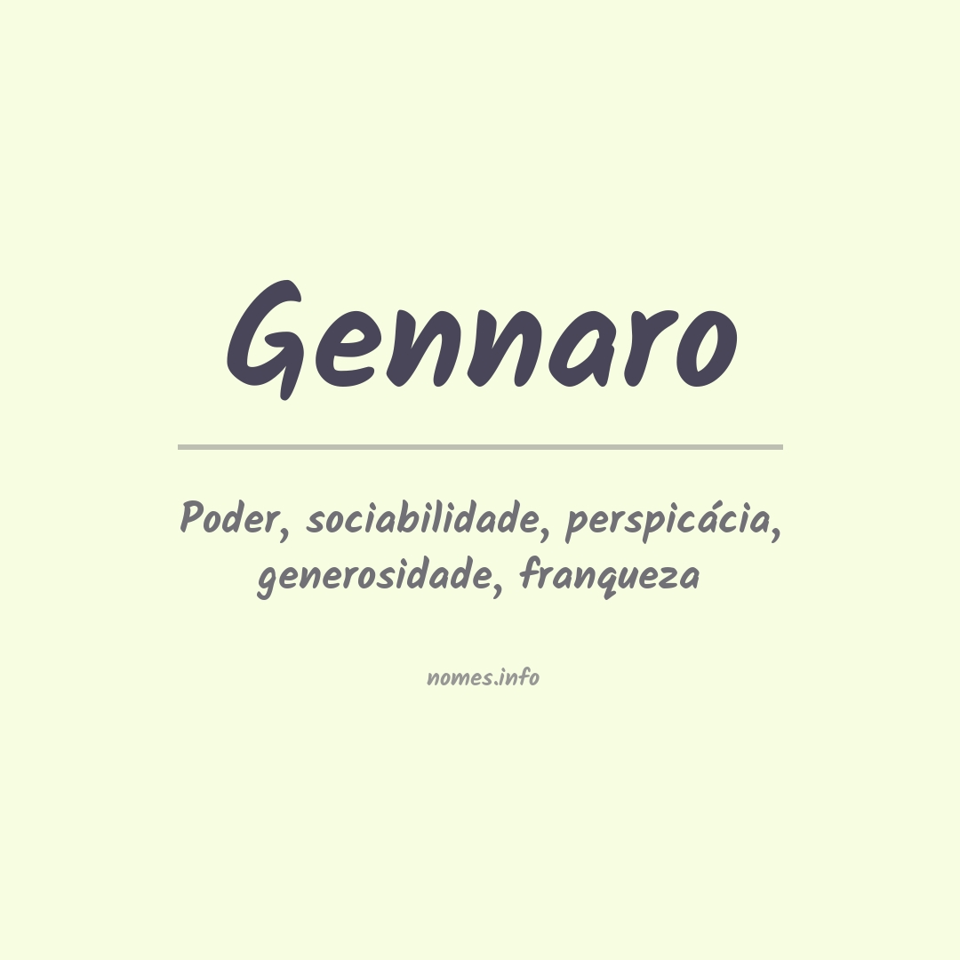 Significado do nome Gennaro