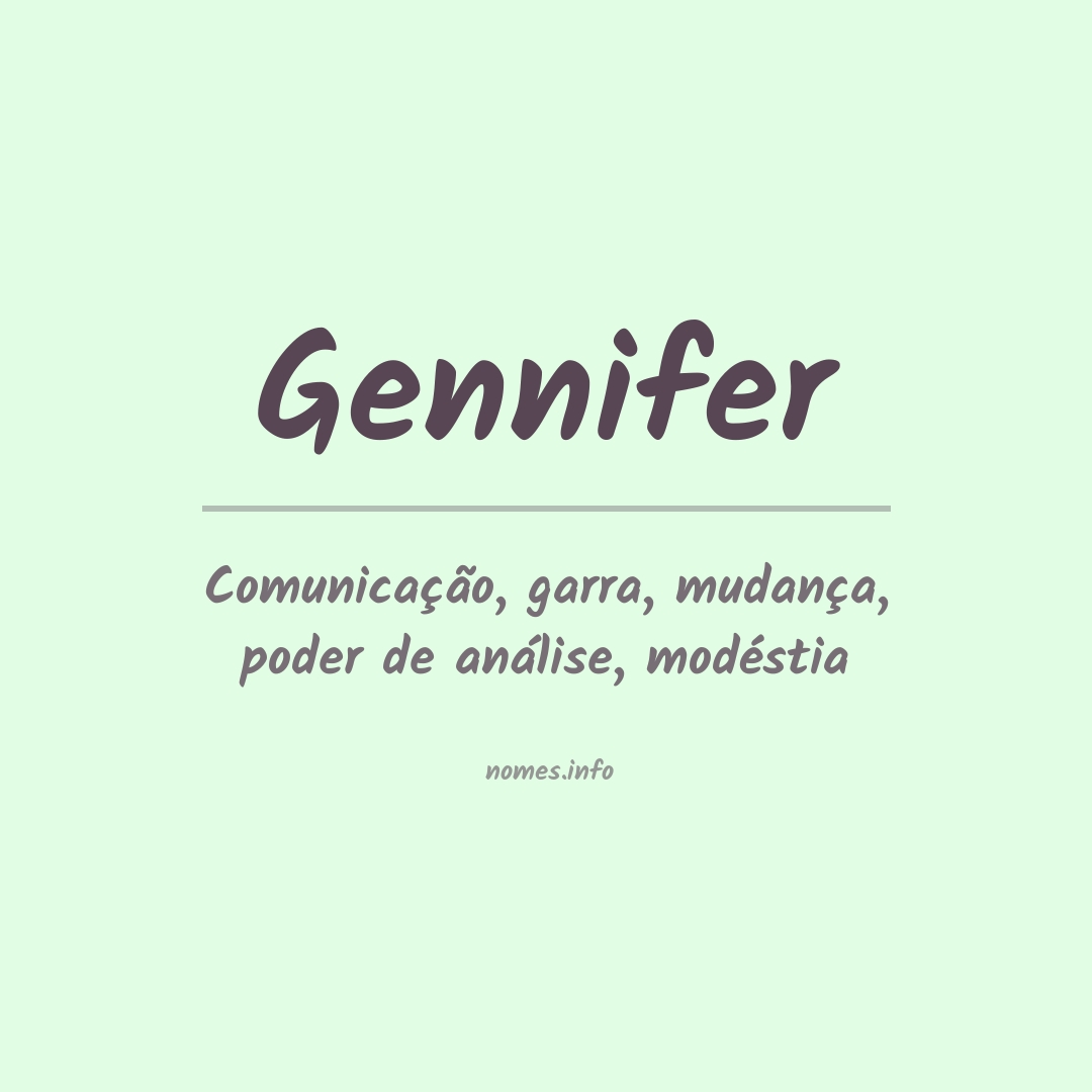 Significado do nome Gennifer