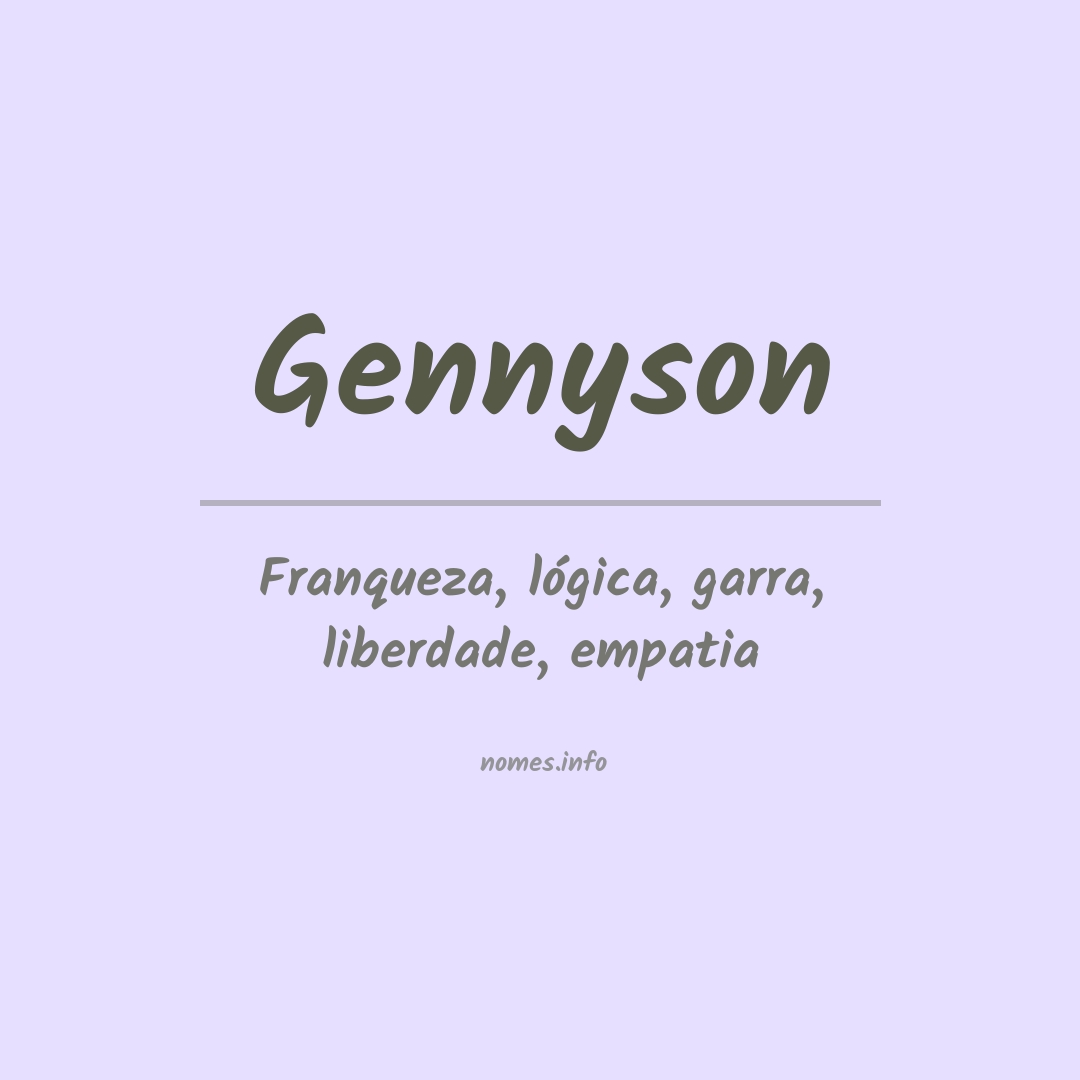 Significado do nome Gennyson