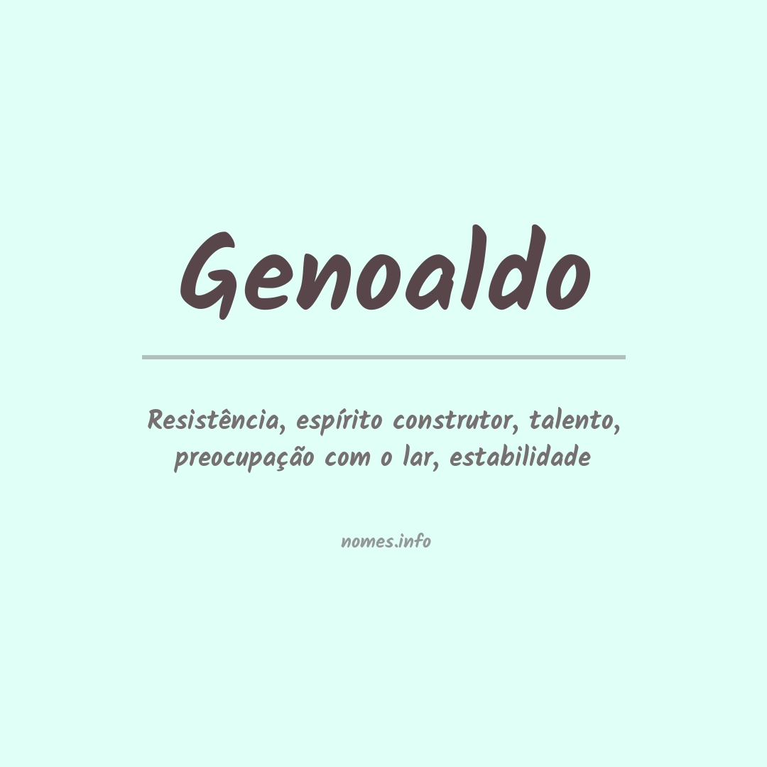 Significado do nome Genoaldo