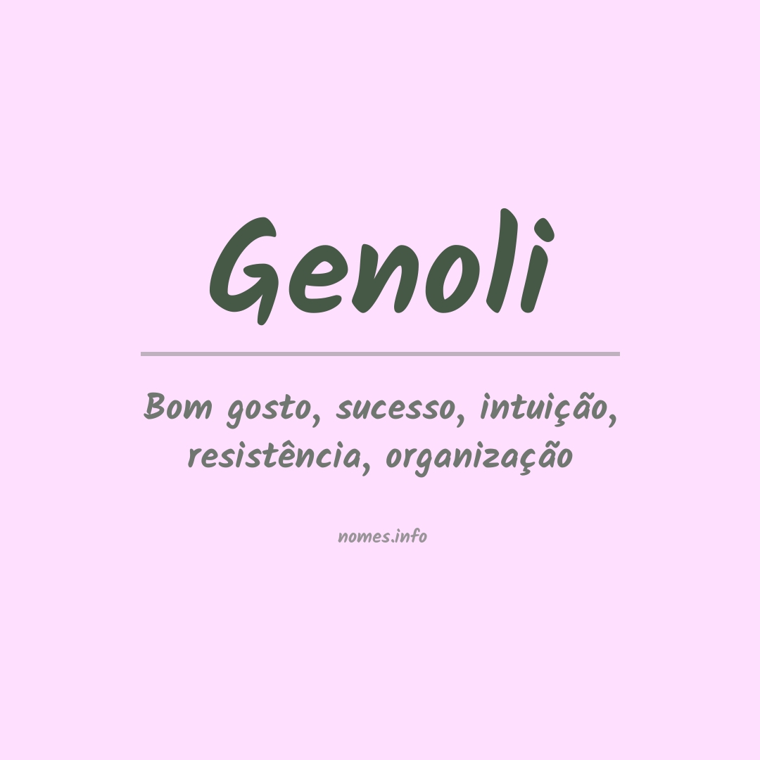 Significado do nome Genoli