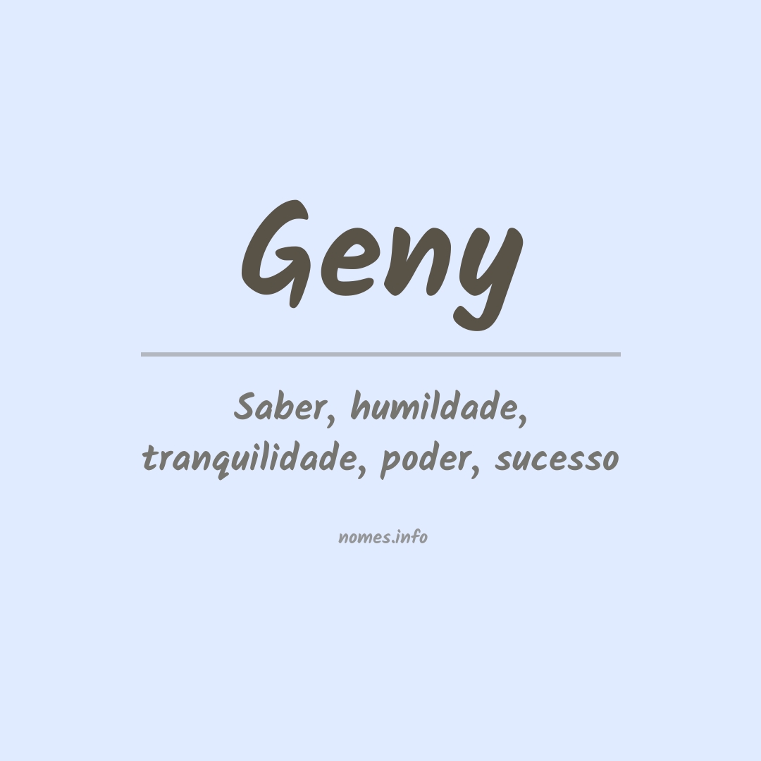 Significado do nome Geny