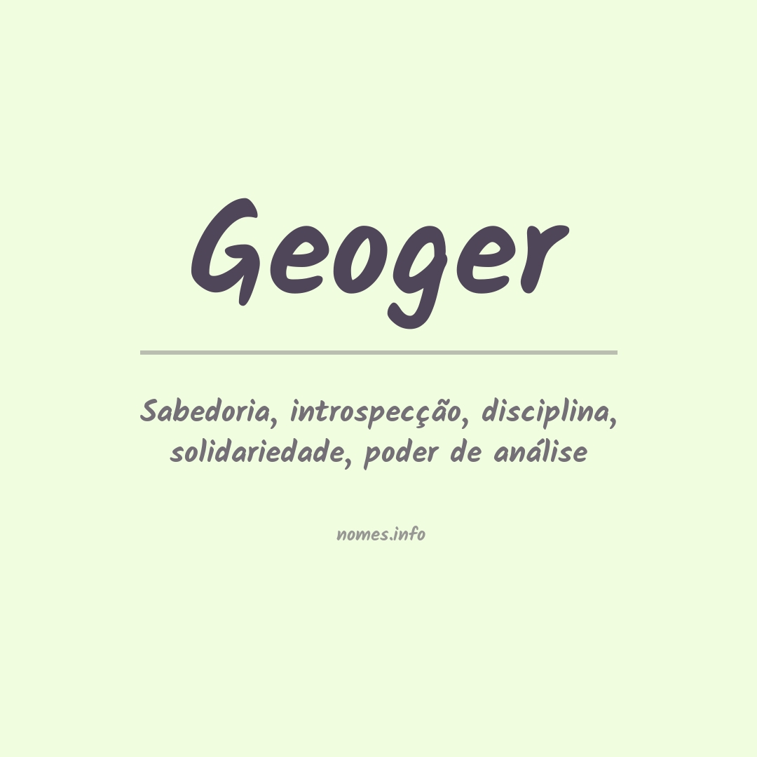 Significado do nome Geoger