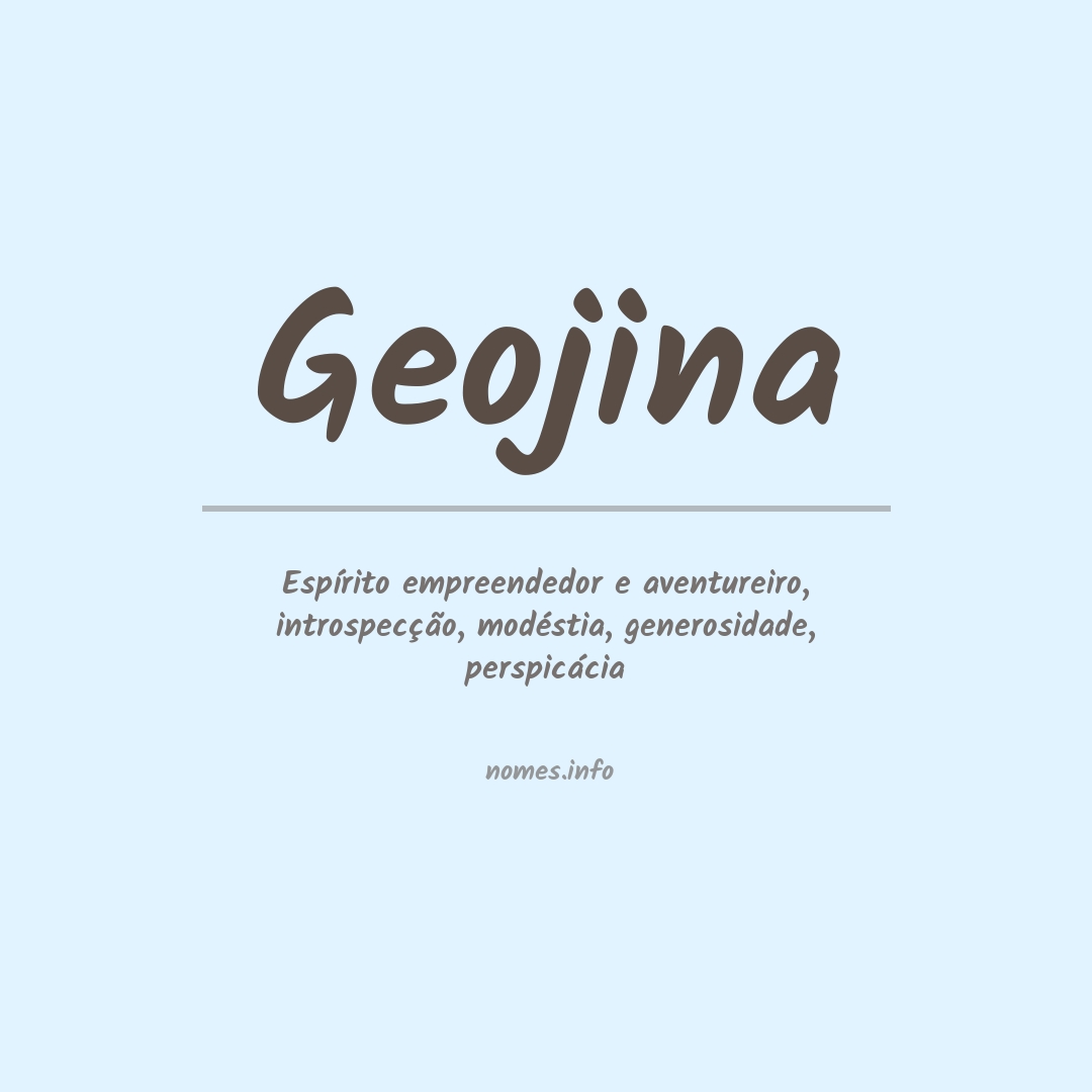 Significado do nome Geojina