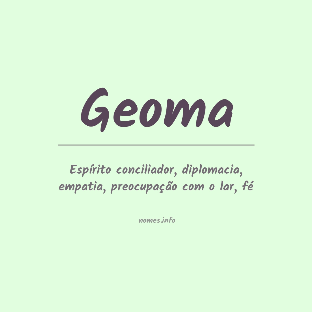 Significado do nome Geoma