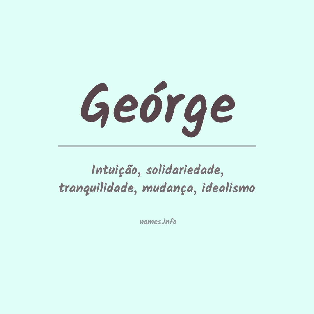 Significado do nome Geórge