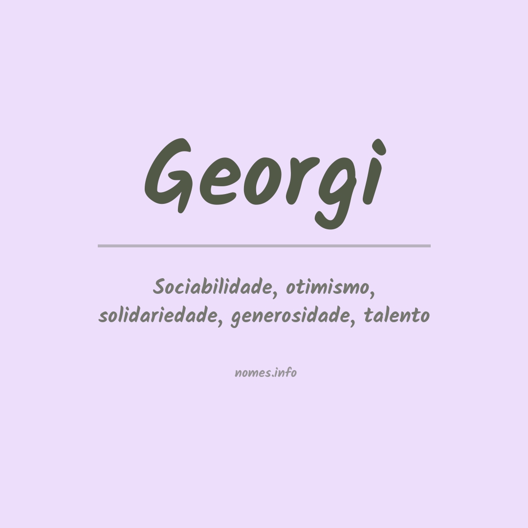 Significado do nome Georgi