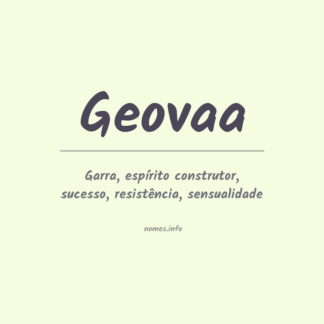 Significado do nome Geovaa