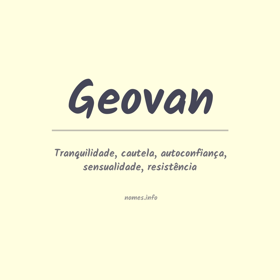 Significado do nome Geovan