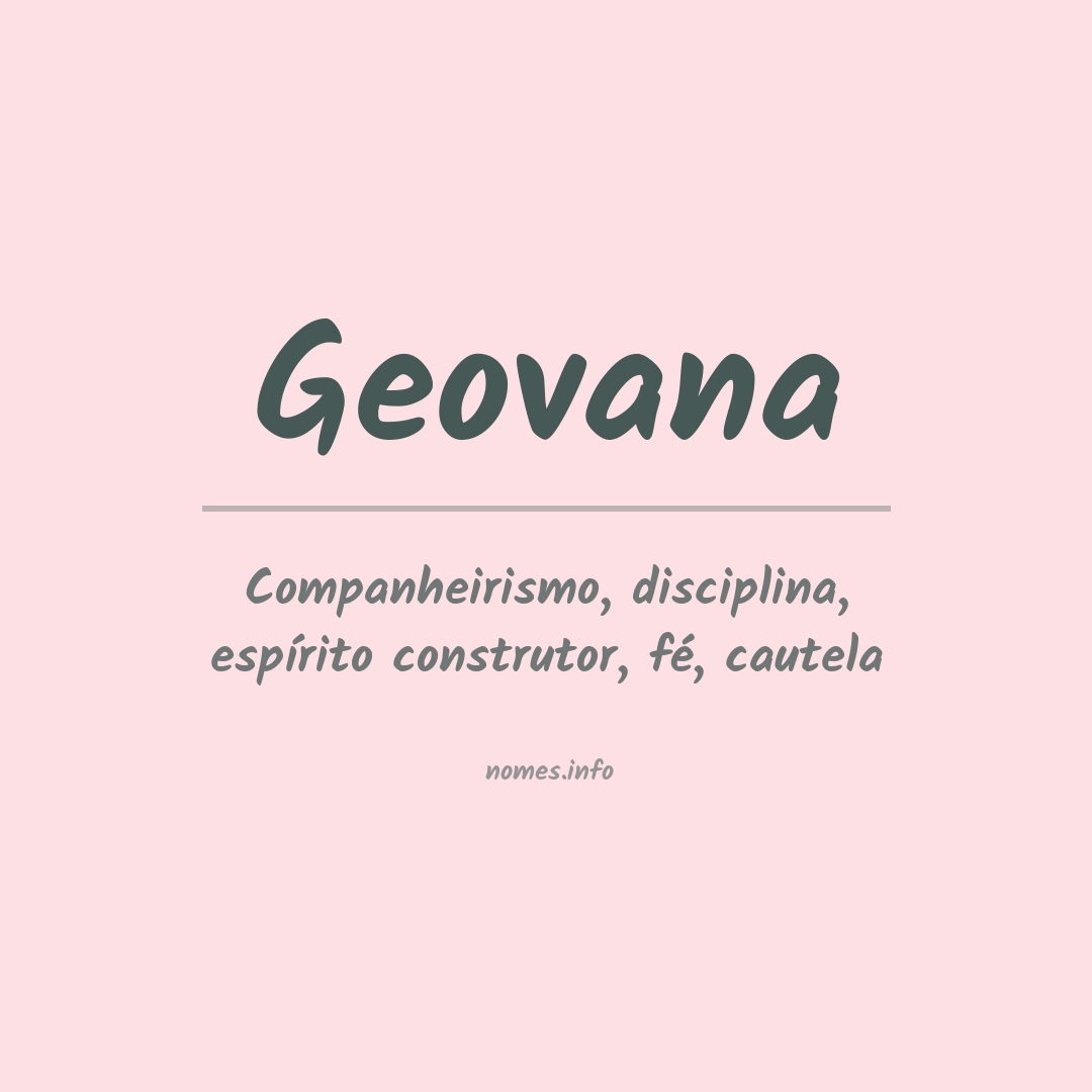 O Que Significa O Nome Geovana