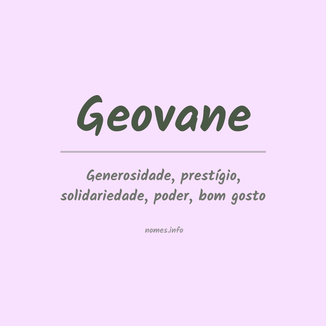 Significado do nome Geovane