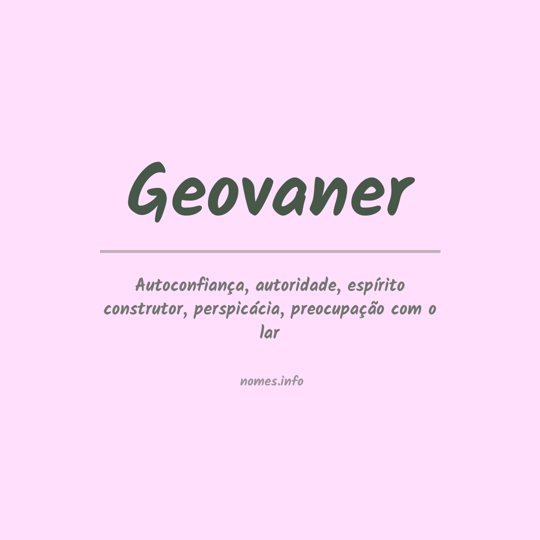 Significado do nome Geovaner