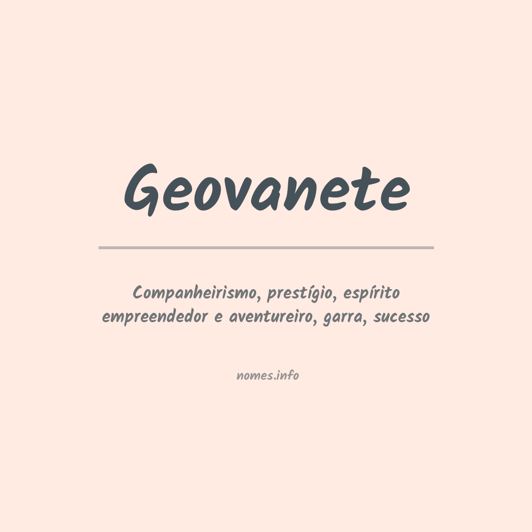 Significado do nome Geovanete