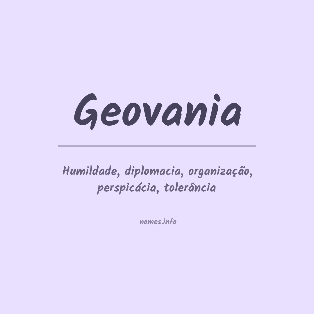 Significado do nome Geovania