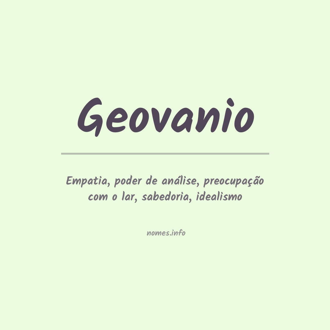 Significado do nome Geovanio