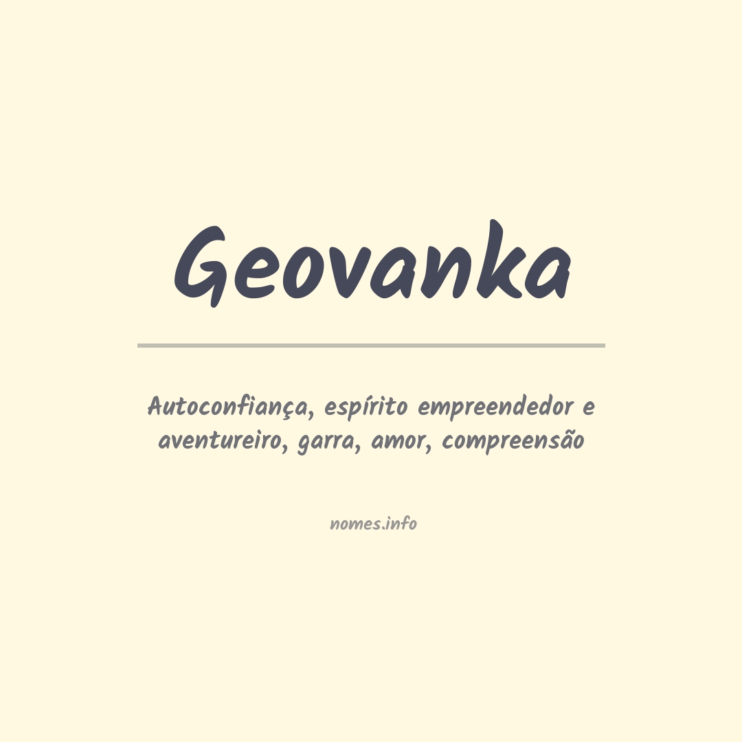 Significado do nome Geovanka
