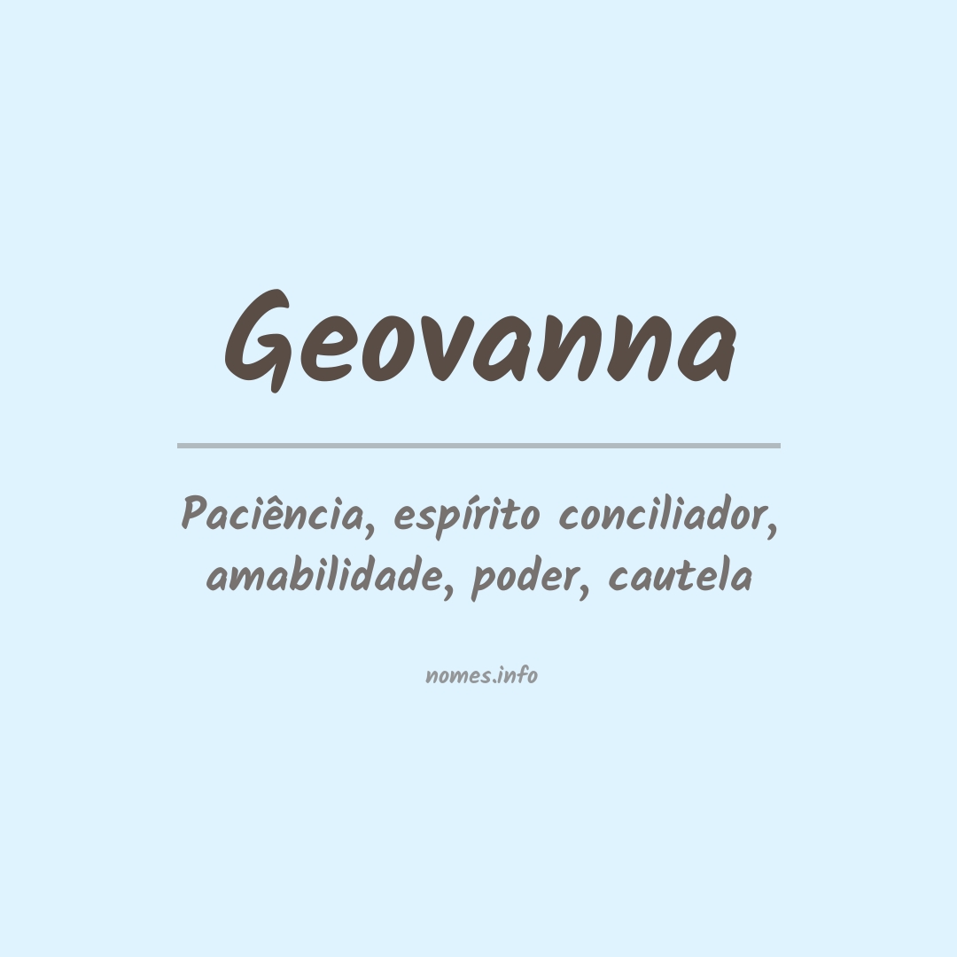 Significado do nome Geovanna