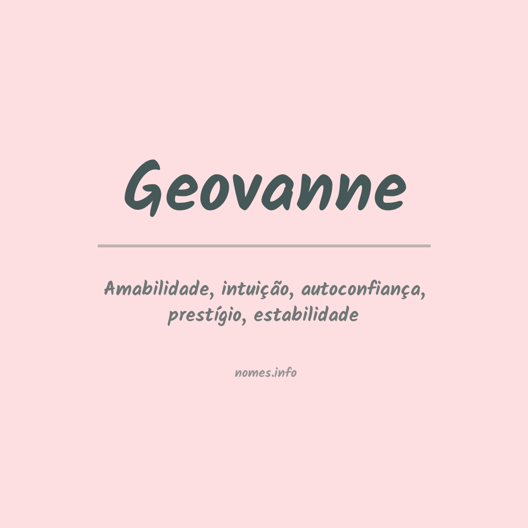 Significado do nome Geovanne