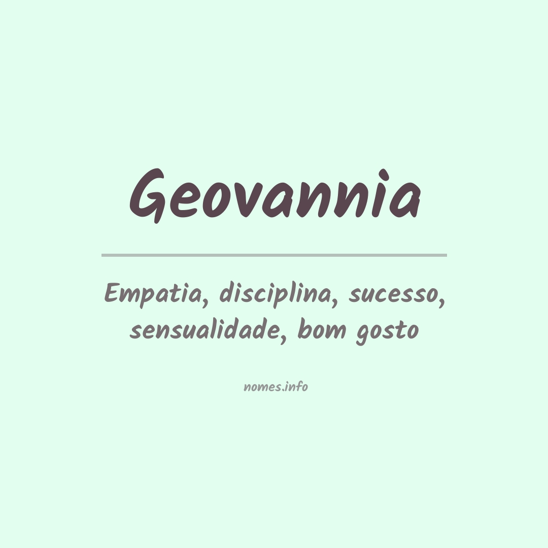 Significado do nome Geovannia