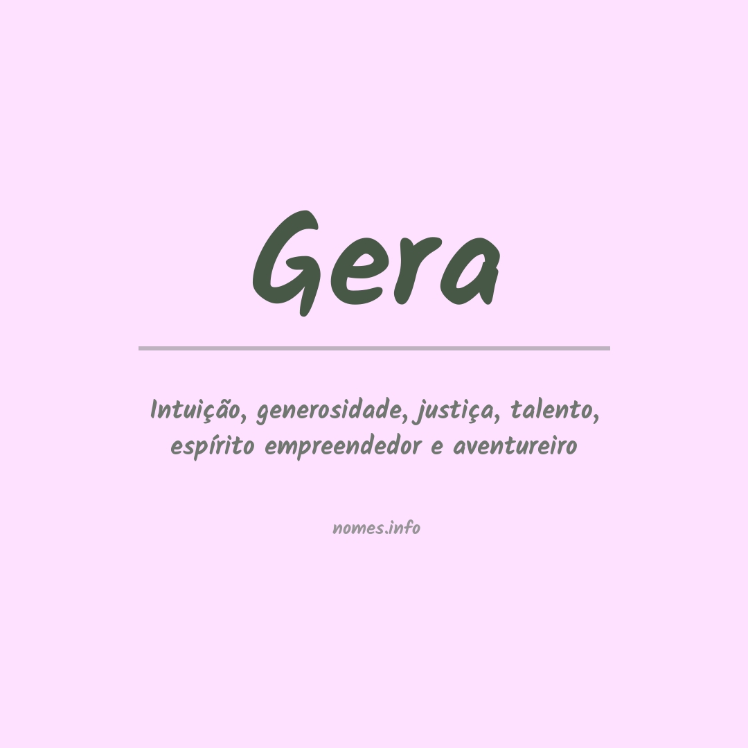 Significado do nome Gera