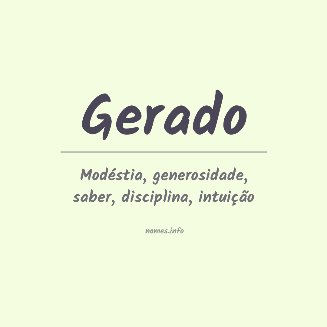 Significado do nome Gerado