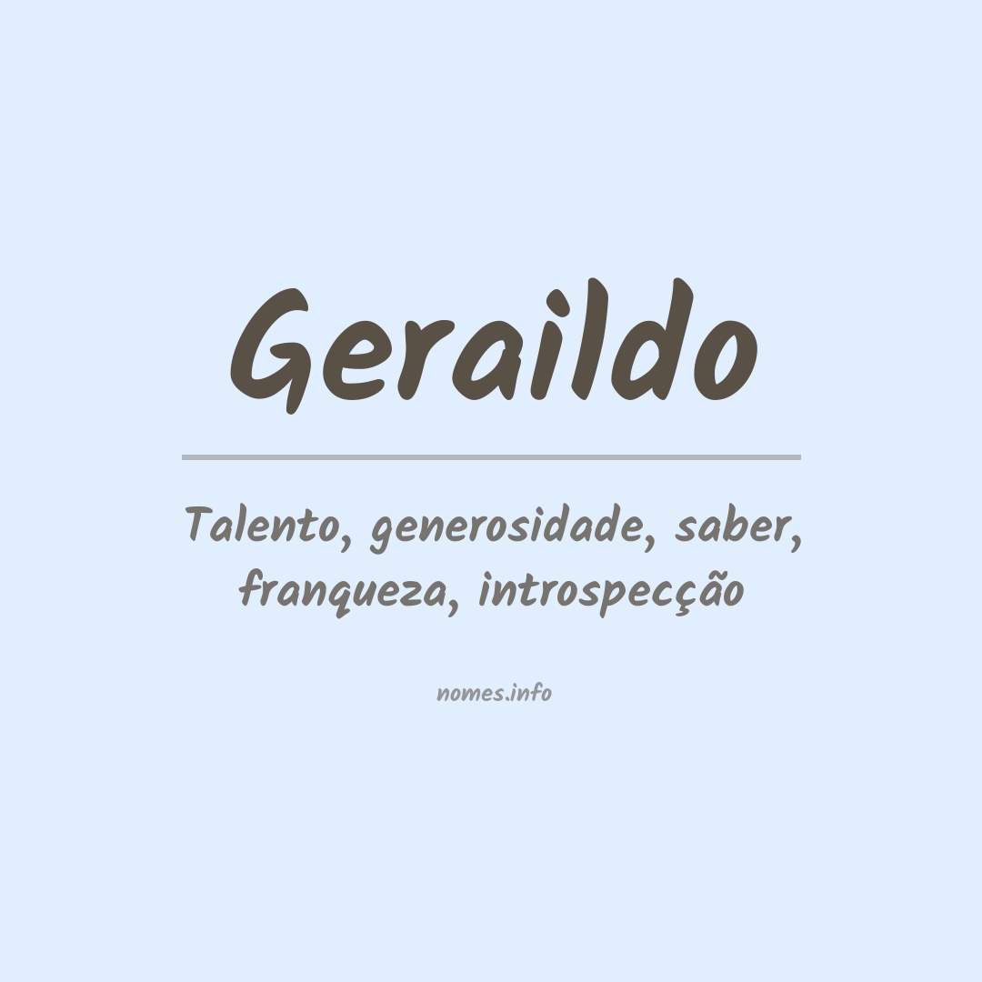 Significado do nome Geraildo