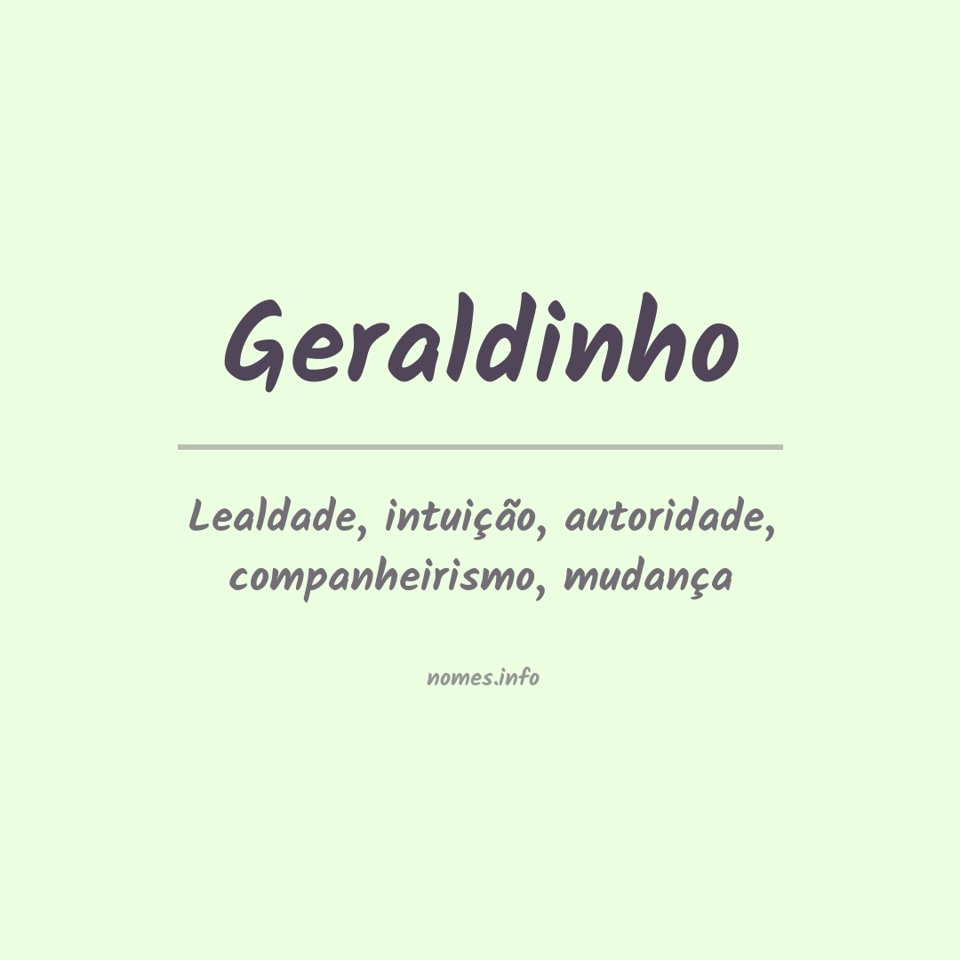 Significado do nome Geraldinho