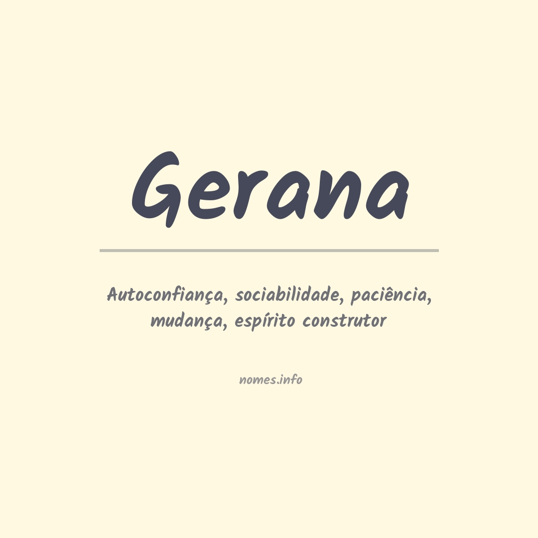 Significado do nome Gerana