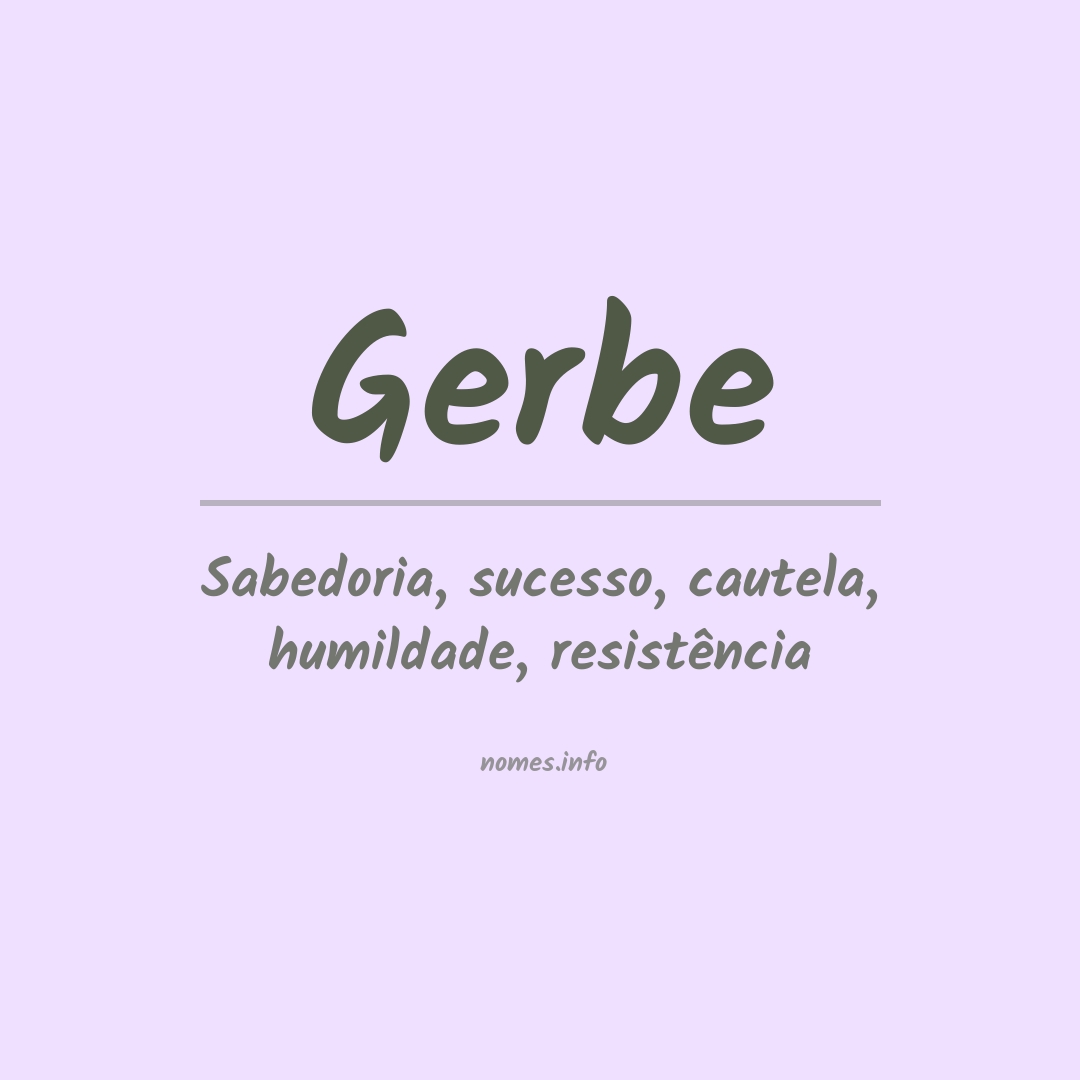 Significado do nome Gerbe