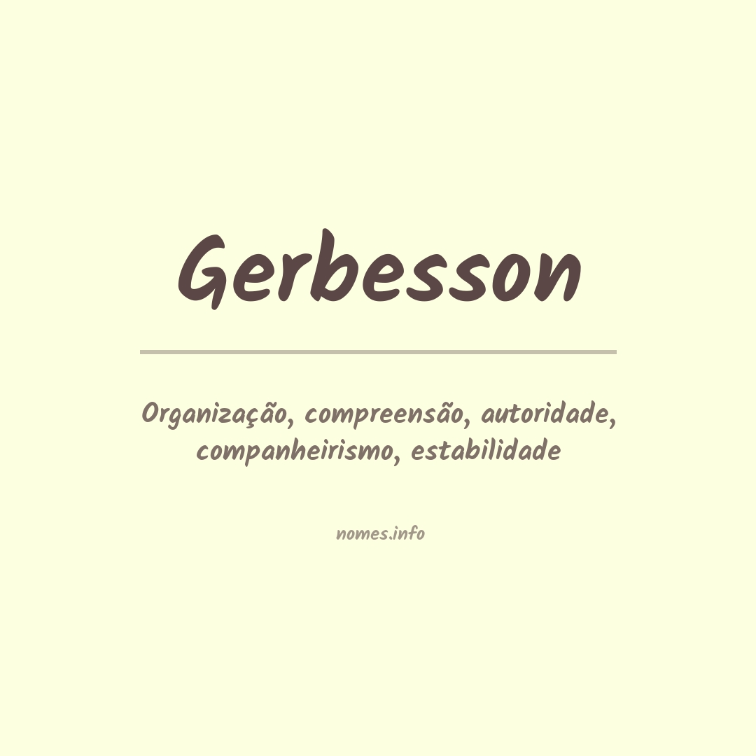 Significado do nome Gerbesson