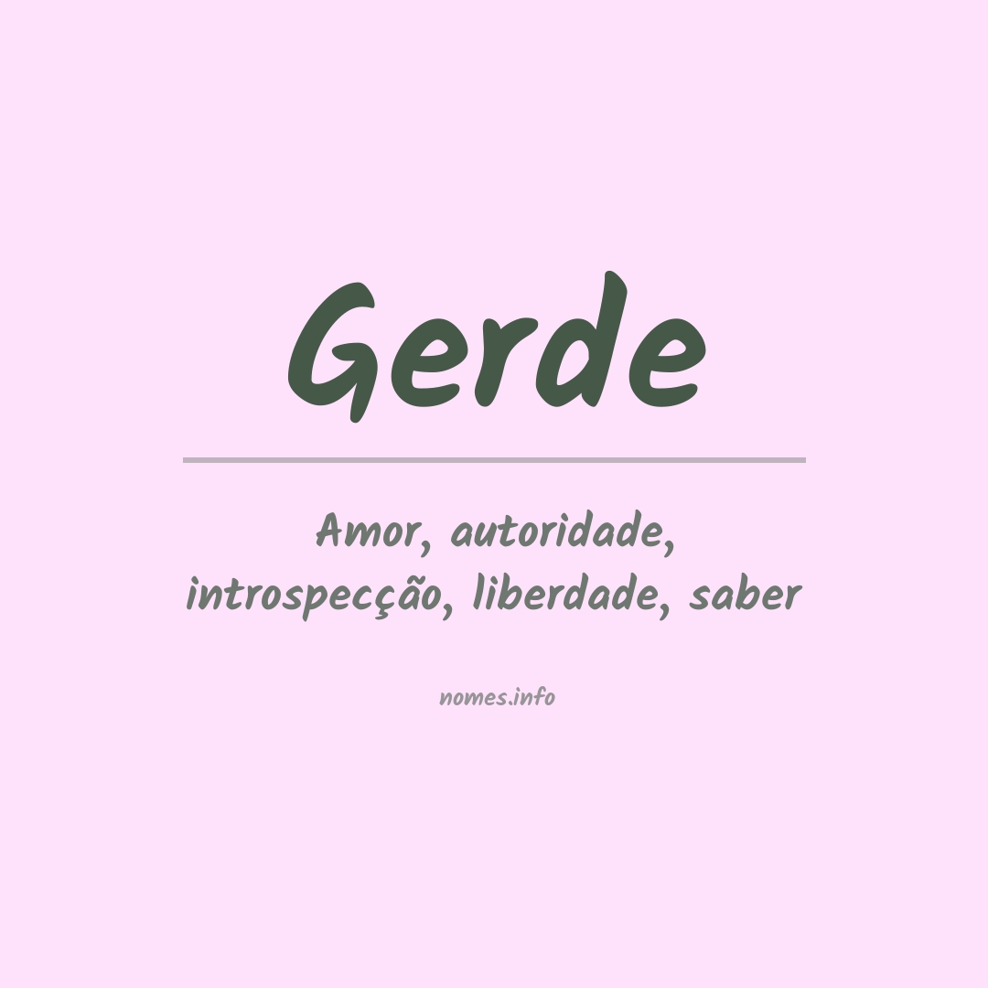 Significado do nome Gerde