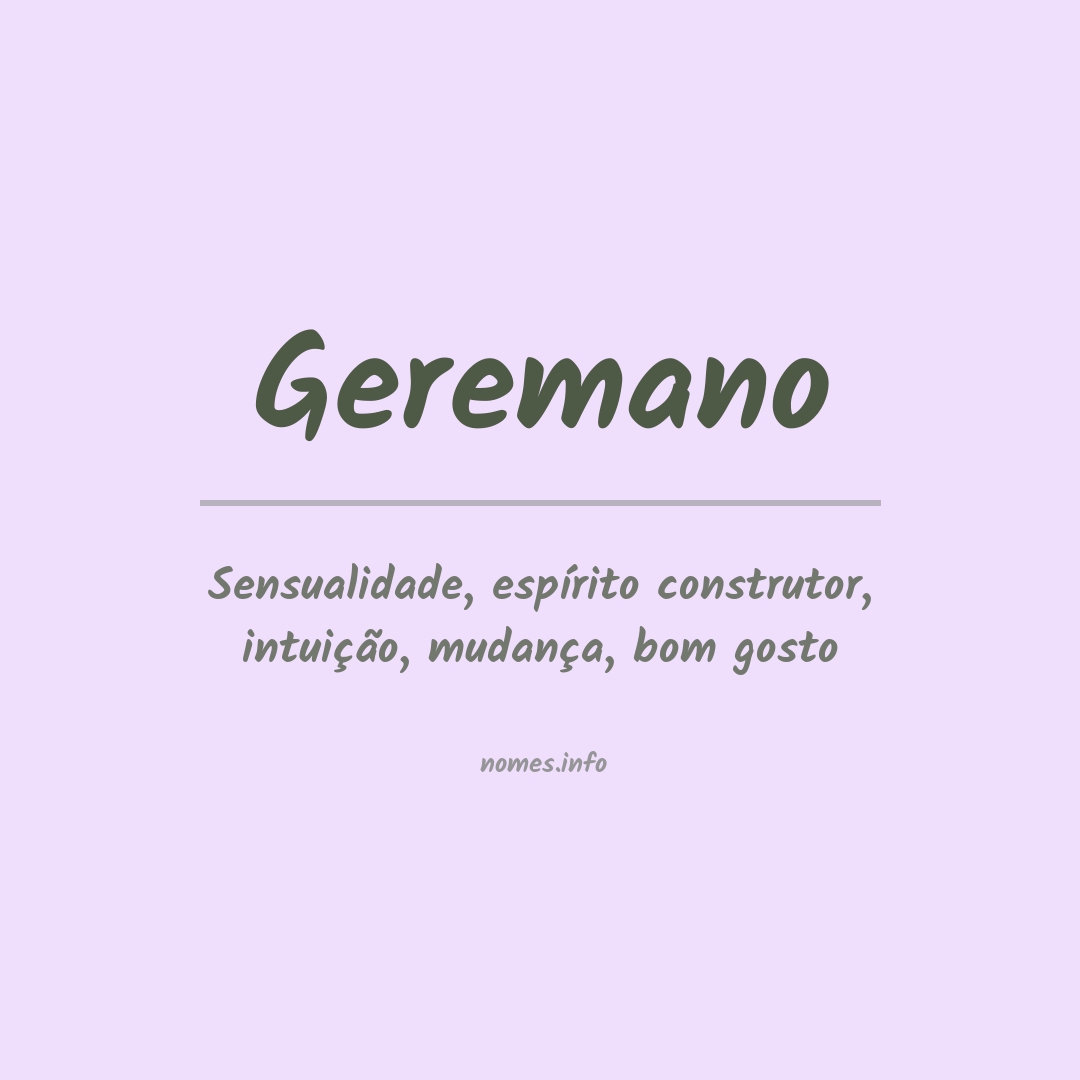 Significado do nome Geremano