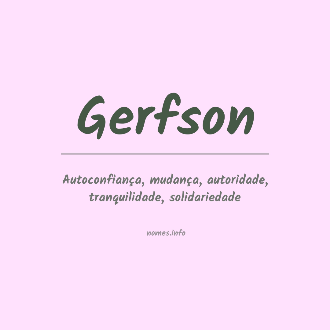 Significado do nome Gerfson