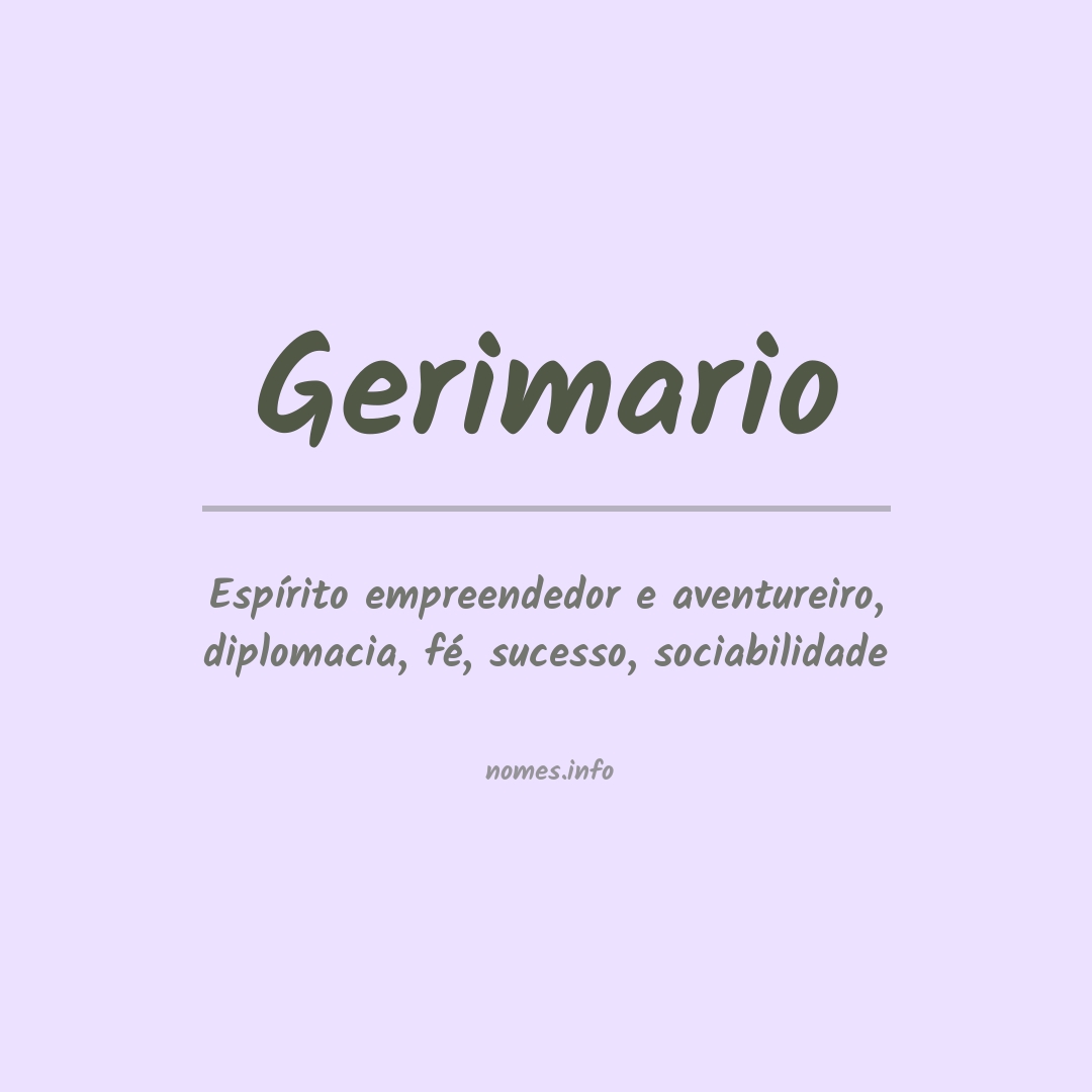Significado do nome Gerimario