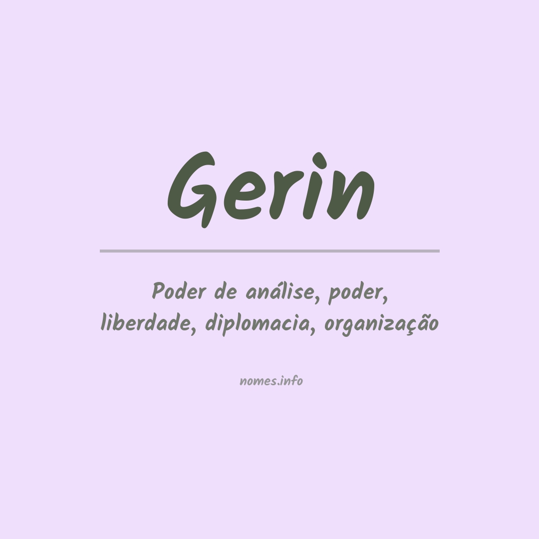 Significado do nome Gerin
