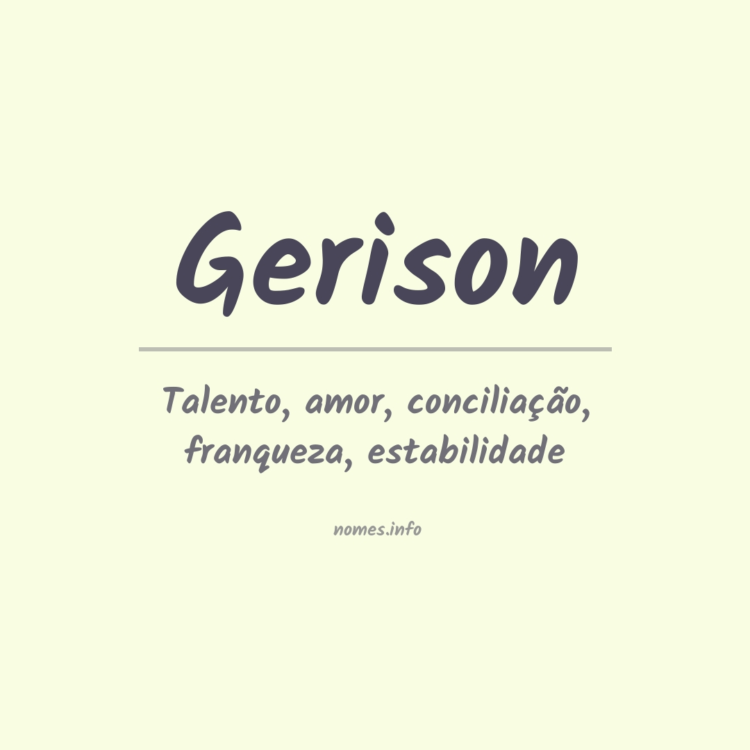 Significado do nome Gerison