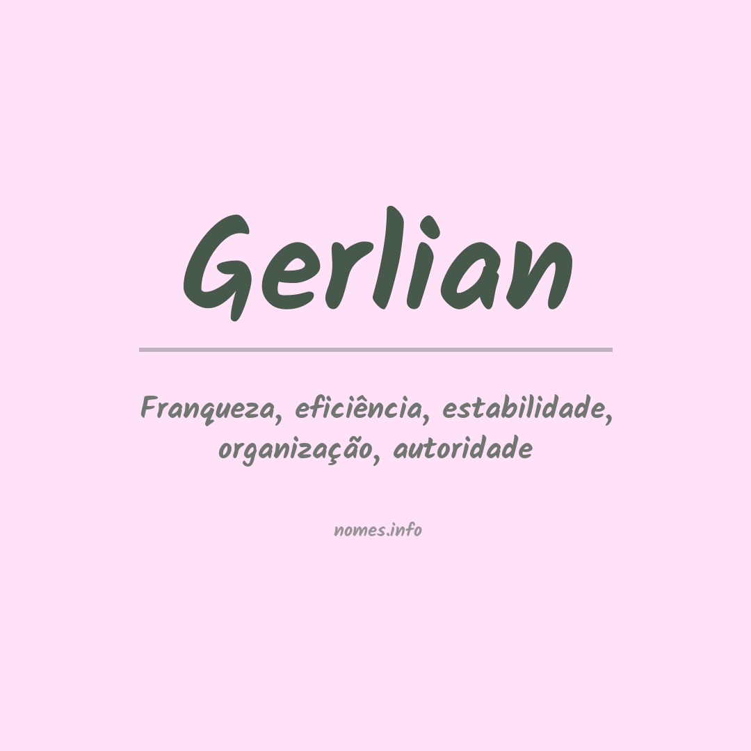 Significado do nome Gerlian