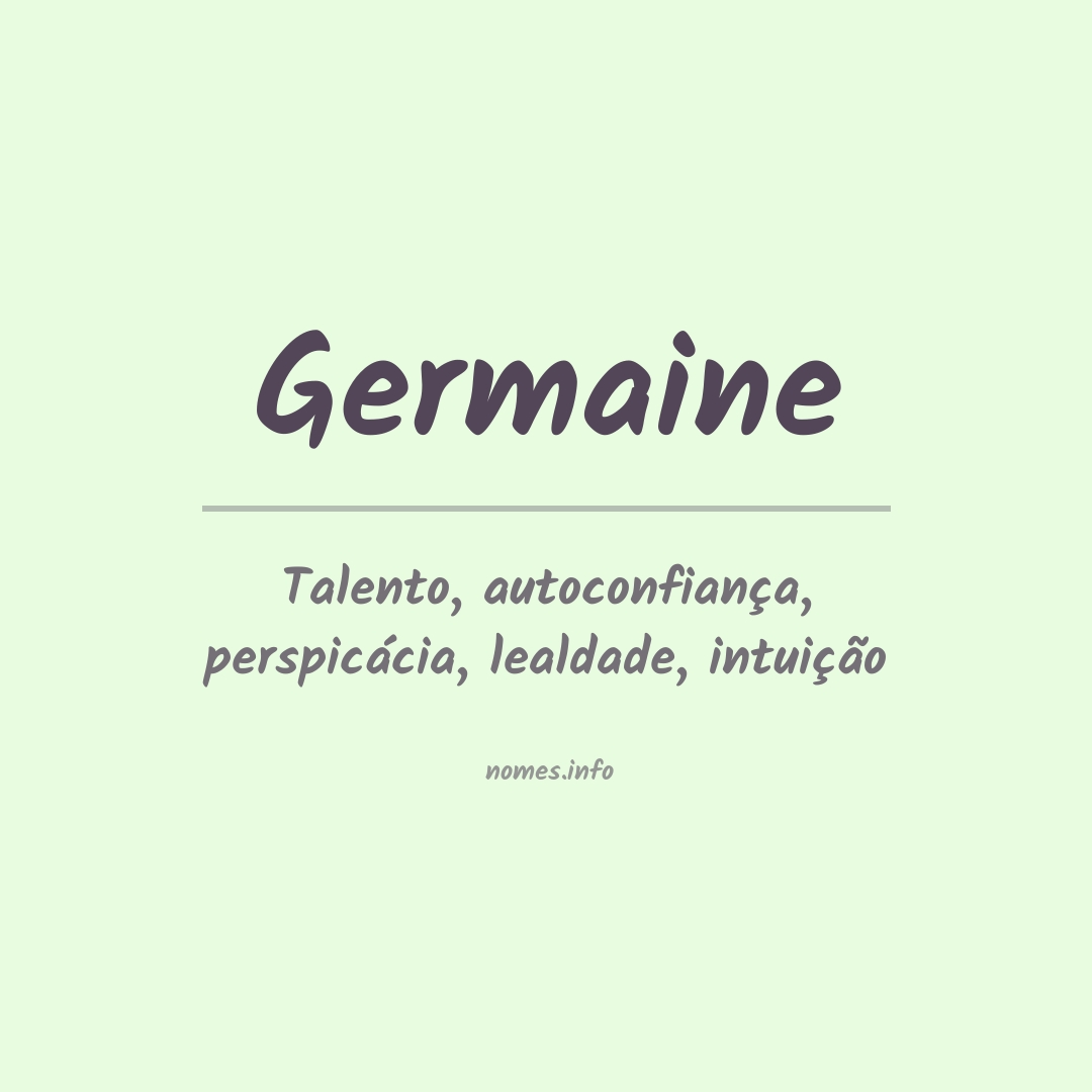 Significado do nome Germaine